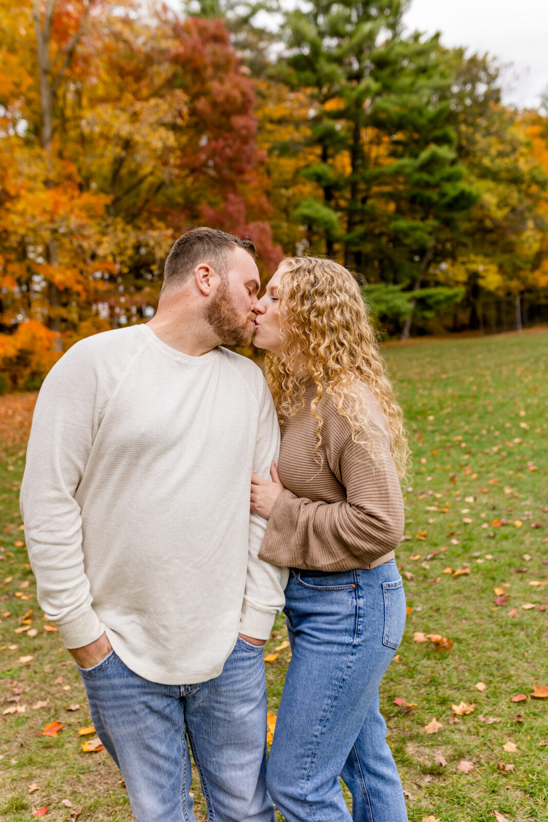 Cozy fall engagement photo during Otterville session